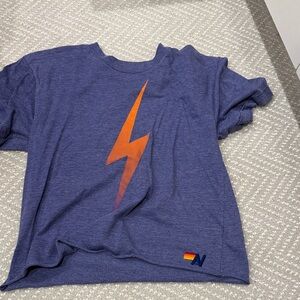 Aviator Nation Blue and Orange Lightning Tee
